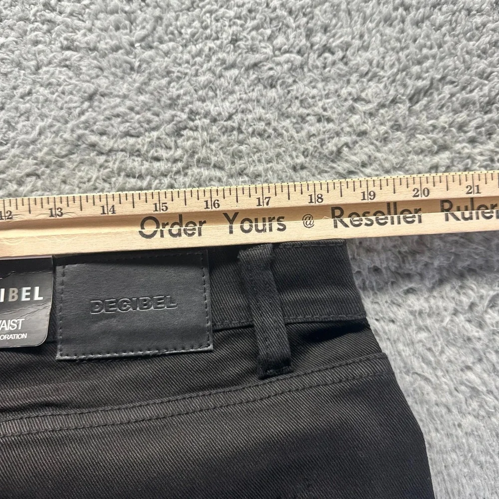 Decibel Jeans Mens 38x33 Black Cotton‎ Denim Straight Grunge Distressed Stretch
